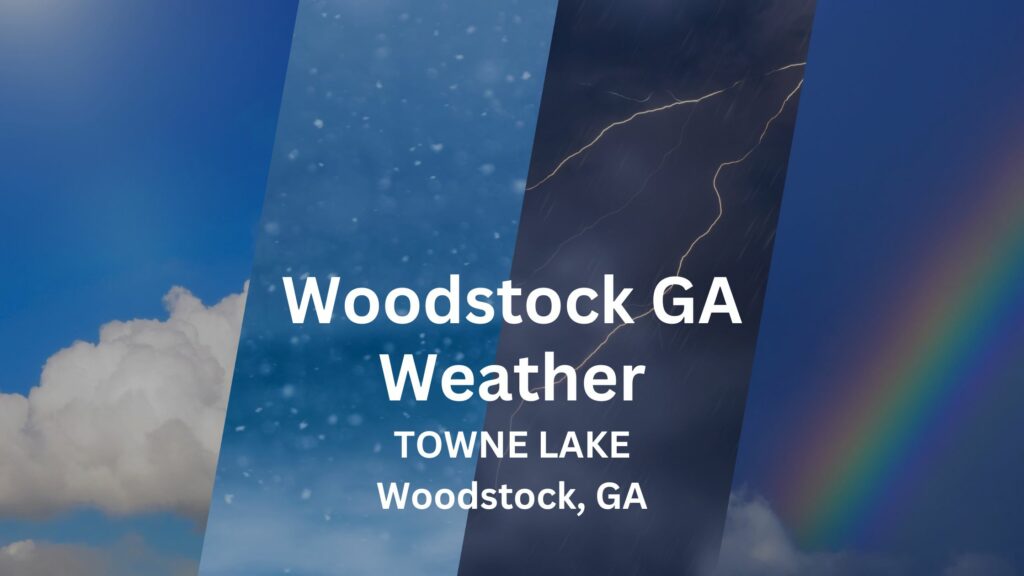 Woodstock GA weather image displaying four different types of weather patterns